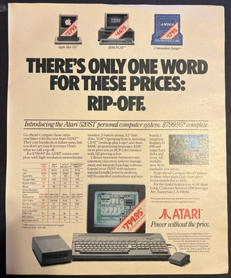 Vtg 1980s -The Atari 520ST Personal Computer System-Power Without the Price