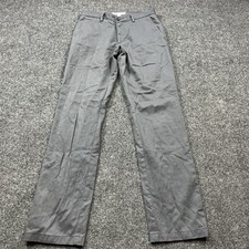 Amazon Essentials Gray Straight Dress Pants Mens 30X34 Actual 31X34 Flat Front