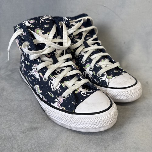 Converse Chuck Taylor All Star Junior Sneakers Kids Size 5.5 Blue Unicorns - Picture 1 of 16