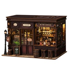 FLTRXCE Corner Tavern Book Nook Kits for Adults - DIY Miniature Doll House Kit w