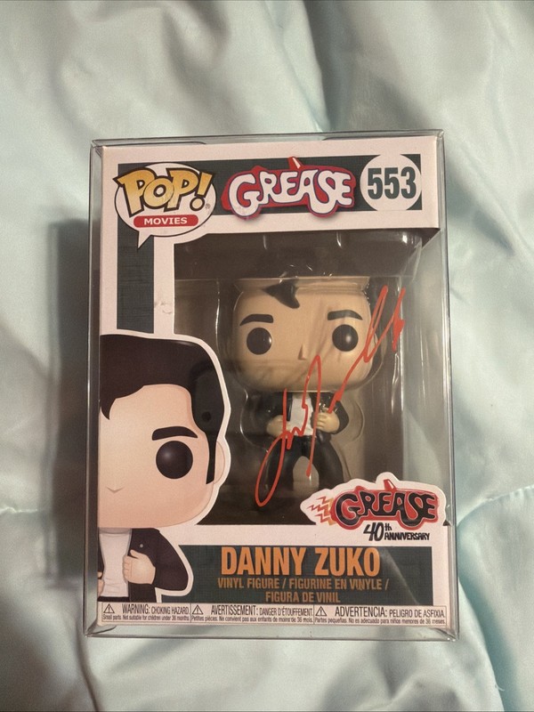 Signed John Travolta Greece Funko Pop Auto Danny Zuko