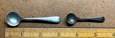 Lot 2 antique SILVER HALLMARKED Baby MUSTARD SALT Cellar SPOON England 1800s?