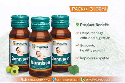 Himalaya Bonnisan Drops 30ml Herbal Baby Digestive Wellness Pack of 3