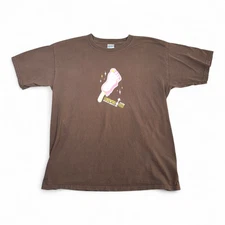 Big Lebowski Shirt Adult LARGE Brown Fest Foot Popsicle Toe Bowling Movie Y2K