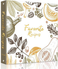 Recipe Binder with Plastic Sleeves, Full Page Cards and Dividers, Recipe Binder