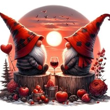 5D Valentine's Day Diamond Art Kits for Adults Beginners, DIY Gnome D008-US