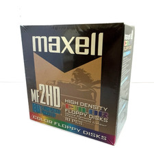 Maxell MF2HD Floppy Diskettes 1.44MB Disks 3.5" 10-Pack Sealed New Old Stock