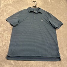Vineyard Vines Polo Shirt Mens Large Blue Striped On-The-Go Sankaty Performance