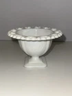 Vintage Indiana Glass Milk Glass Lace-Edge Pedestal Bowl