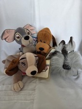Disney Store Lady  the Tramp. Set of 4. Lady 8", Trump 6.5", Jock 8", Trusty 8"