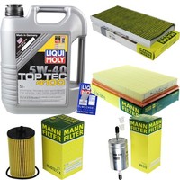 Inspektionspaket 5L Liqui Moly Top Tec 4100 5W-40 FüR Opel Corsa C 1.2 Twinport