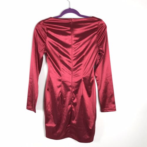 NWOT Boohoo Womens Square Neck Party Dress Plum Red Sz US 6 Stretch Fitted - Bild 9 von 9