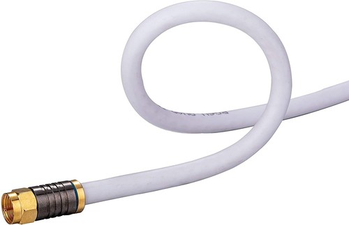 RG6 Quad Shield Coax Cable w/F-Connectors White/Black / 3ft - 100ft / 2-Pack LOT - 第 10/29 張圖片
