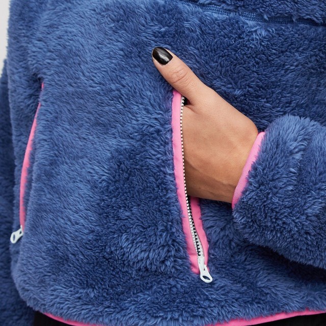 Womenâs Nike Crop Sherpa 1/4 Zip Pullover Sz XS for sale online | eBay