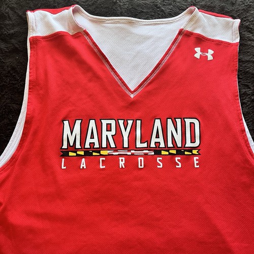 University of Maryland Terps Lacrosse Lax Under Armour Sleeveless Jersey Mens XL