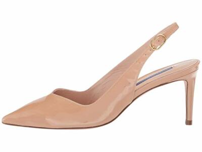 Stuart Weitzman Edith 70 Nude Patent Slingback Heels Z4740 Size