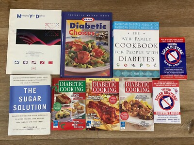 Lot of 9 Diabetes Management Books - The Sugar Solution, managing your diabetes.