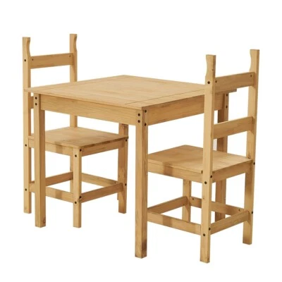 Corona 2 Seater Dining Set 2 Chairs & Table Solid Waxed Pine Kitchen Furniture