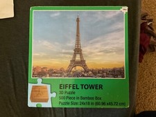 Eiffel tower 3D Puzzle. 500 Pieces In Wooden Bamboo Box.