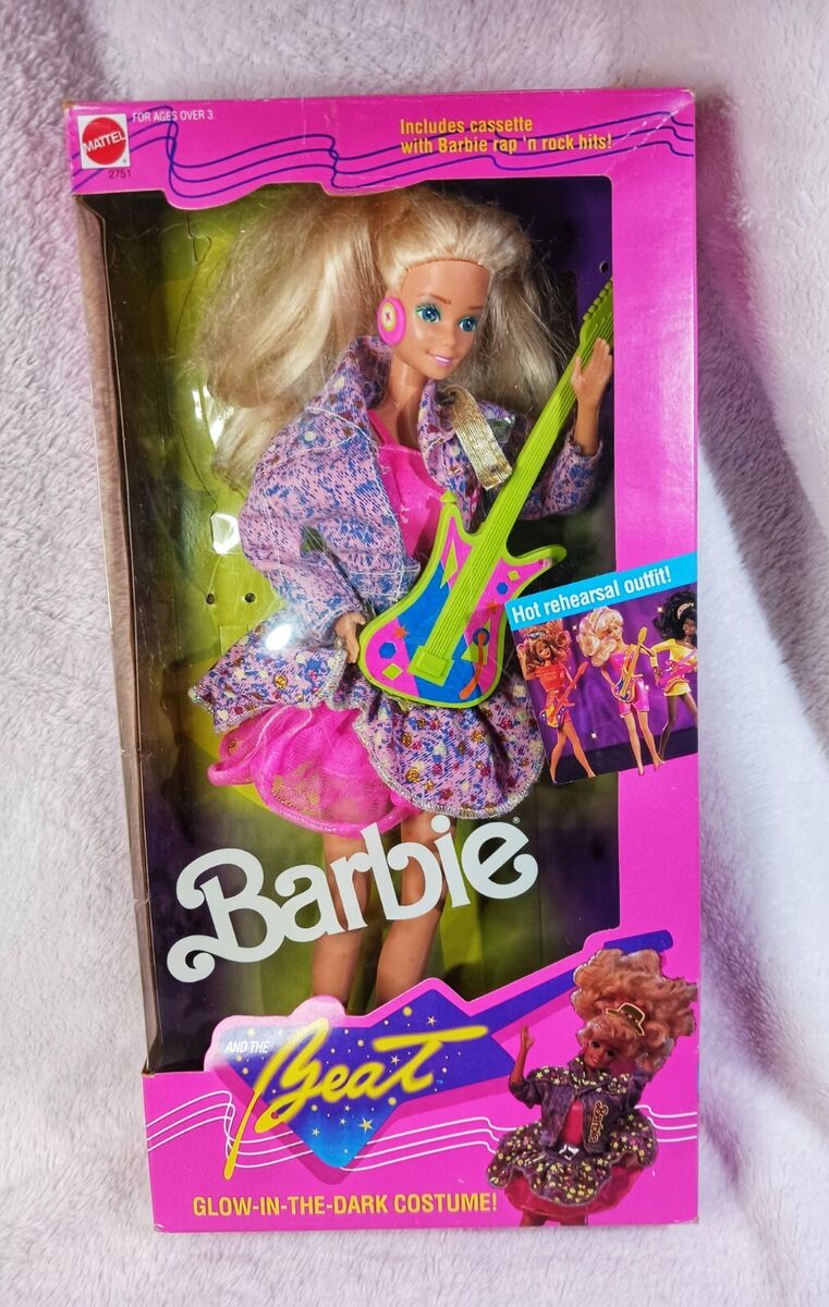 BARBIE VINTAGE 1989 #2751 BARBIE & THE BEAT (Glow in dark BARBIE VINTAGE 1989 #2751 BARBIE & THE BEAT (Glow in dark
