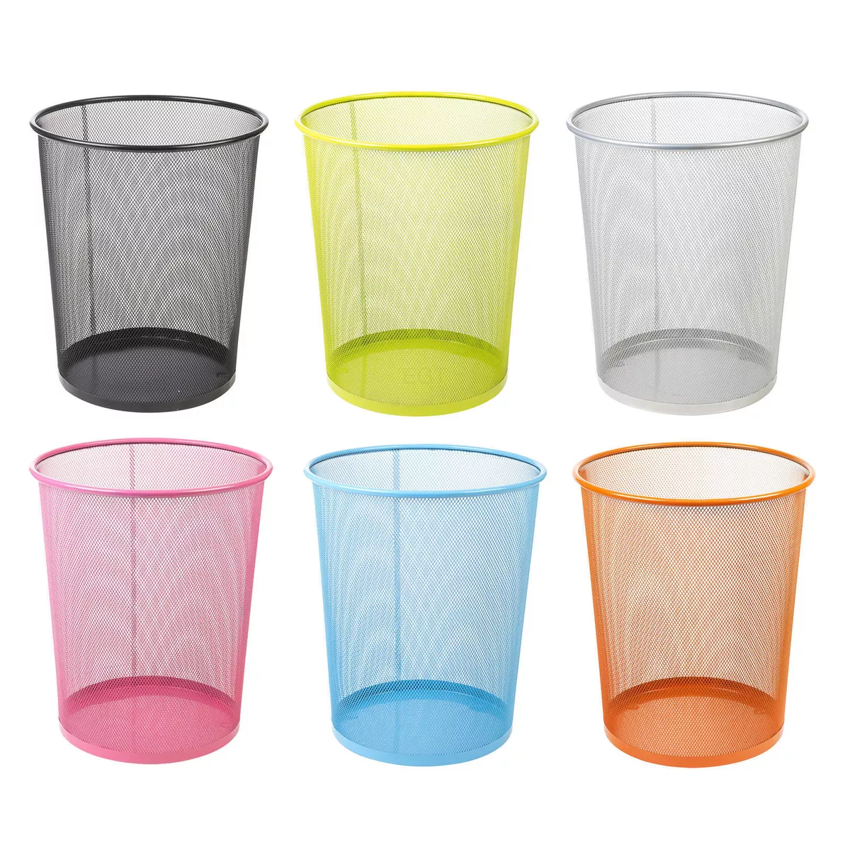 Large Mesh Waste Paper Basket Office Metal Dustbin Rubbish Bins