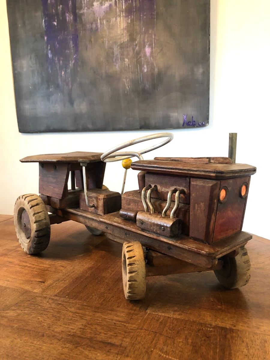 Ancien trotteur porteur bois Dejou - Jeux & Jouets