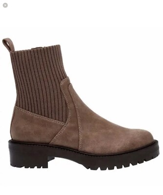 NIB DV Dolce Vita Women's Orelia Stretch Knit Chelsea Boots Mushroom Brown  sz 8