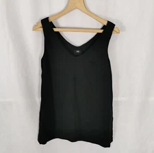 Ladies Top Size 10 F&F Black Cami Vest Smart Summer Festival Casual Day 