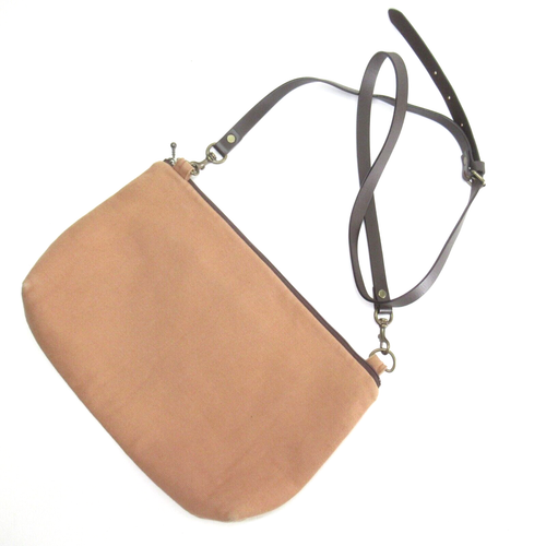 Madam Sarah J Crossbody Handbag Women S Brown Canvas Leather Purse Shoulder Bag