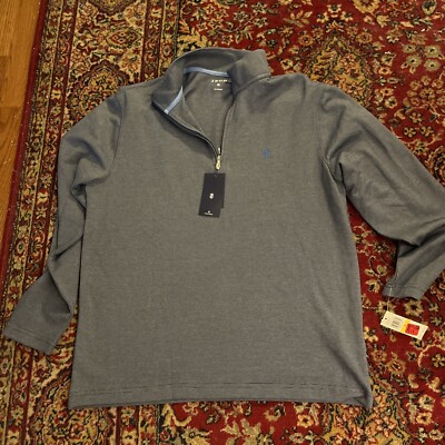 IZOD LONG SLEEVE 1/4 ZIP  MEDIEVAL BLUE MENS MD PERFORMANCE COMFORT NWT SHIRT