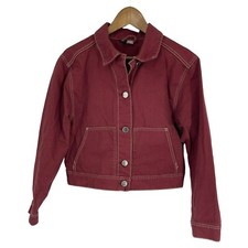 Divided Women's Long Sleeve Button Down Contrast Topstitching Jean Jacket Size M
