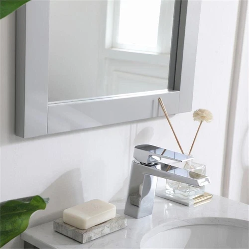 Elegant Decor Aqua 32" x 18" Wood Frame Bathroom Mirror in Gray - Picture 9 of 10