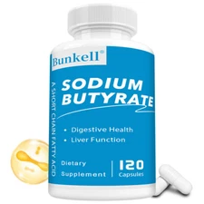 Sodium Butyrate Capsules - Supports Liver And Gut Function Health 120 Capsules