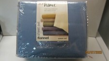 JCP HOME FLANNEL QUEEN SIZE SHEET SET NIB w/TAG SMOKE BLUE