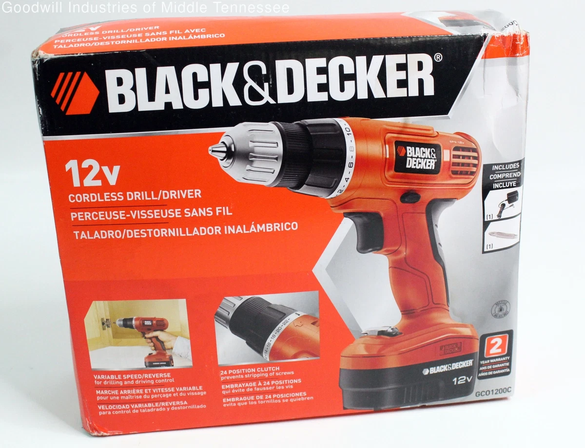 Black & Decker 12V Cordless Drill/Driver-New/ Damaged Box- GC01200c