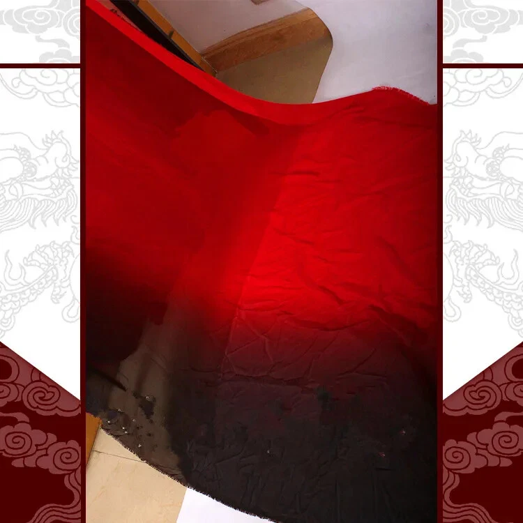 Tela de gasa ombre de 2 tonos negro rojo 100D de 57"" de ancho por yarda Foto 4 de 4