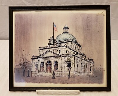 J HOWARD MILLER Original Framed Print NORTHSIDE POST OFFICE Rosie