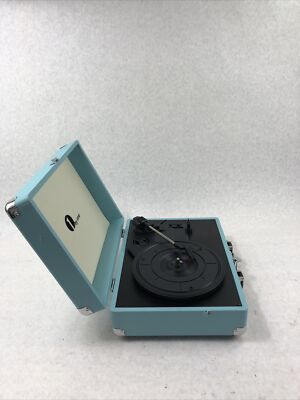 1 By One Vintage Turntable Turquoise Blue - No Power Adapter