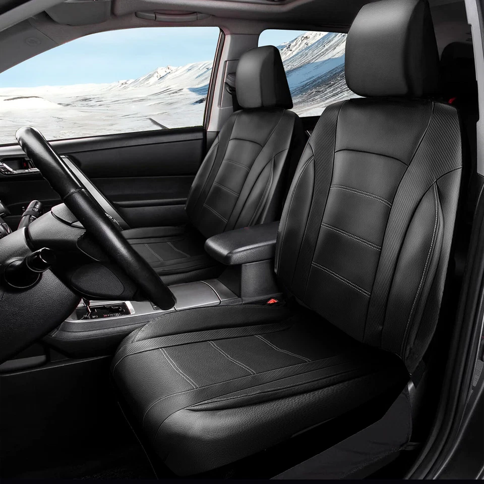 For Nissan Rogue 2014-2024 Car Seat Cover Leather Front Rear Full Set Protector - Image 2 of 4