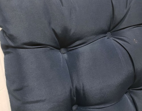 SET OF 2 THICK REVERSIBLE CUSHION CHAIR PADS w/ties (15x15") NAVY BLUE COLOR,MS - Picture 9 of 12