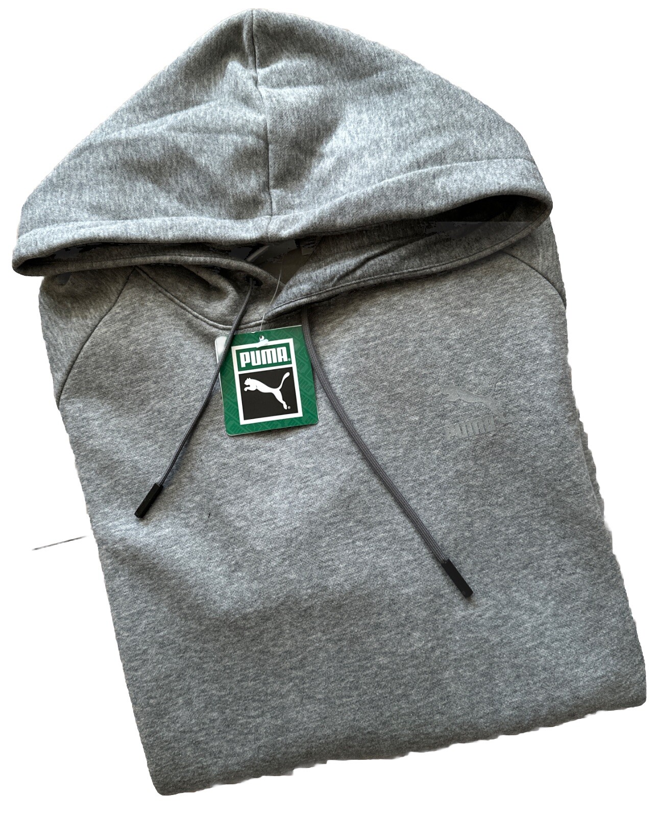Puma Men’s Heather Gray Evo Core Hoodie X-Large Kangaroo Pockets Water Repellent image 4