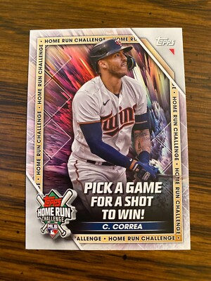 2023 Topps Series 1 CARLOS CORREA Home Run Challenge Unused - Twins