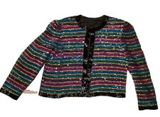 Niteline By Della Roufogali 80's Multicolor Beaded and Sequin Jacket Size M