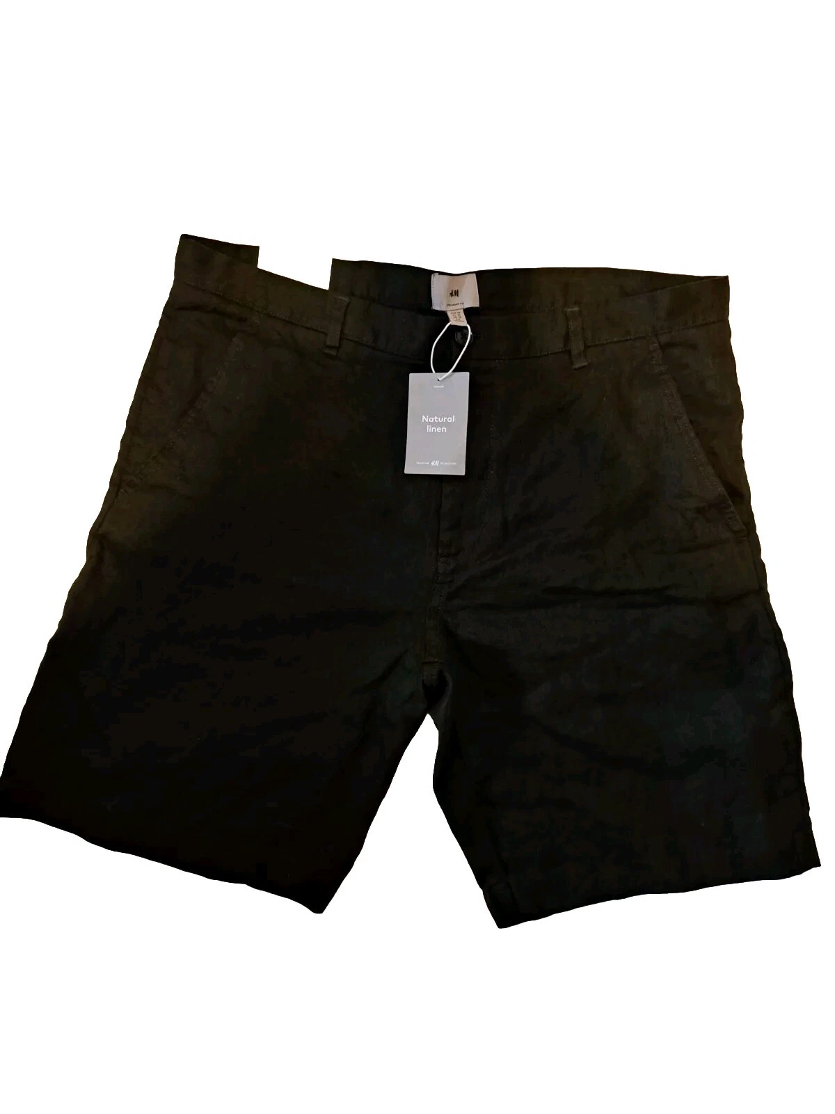 Black Linen Shorts H&M Size 38