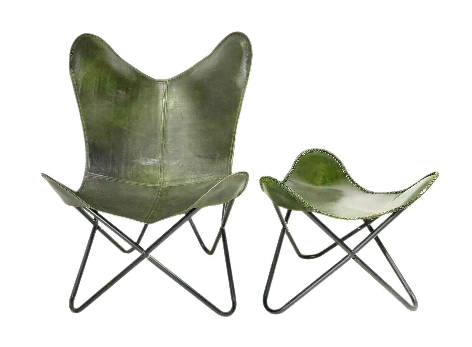 Green Leather Buffalo Vintage Butterfly Chair Folding With Rest Chair Footstool
Opens in a new windo