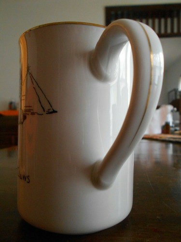Merry Masterpieces Mugs (pair) 12 oz. Santa Claws Porcelain Dayton Hudson White! - Picture 2 of 12