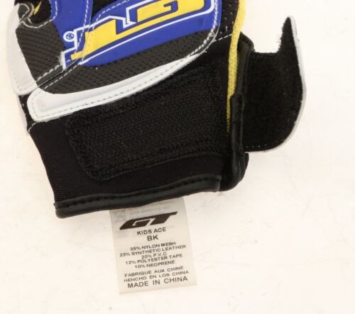 GT Ace BIG KIDS Bike Gloves Size 3-4 Part #141457 Blue/Yellow Midschool NEW NOS - Picture 3 of 7