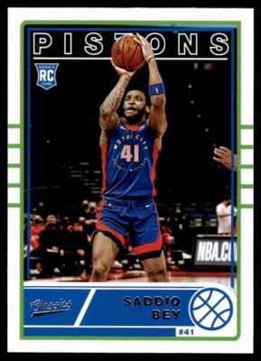 Saddiq Bey 2020 Panini Chronicles Basketball # 637 RC Classics Detroit Pistons