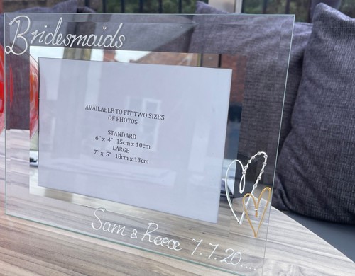 Personalised/Non Personalised Bridesmaids Frame with Crystals (Land) 2 Sizes - Picture 5 of 7