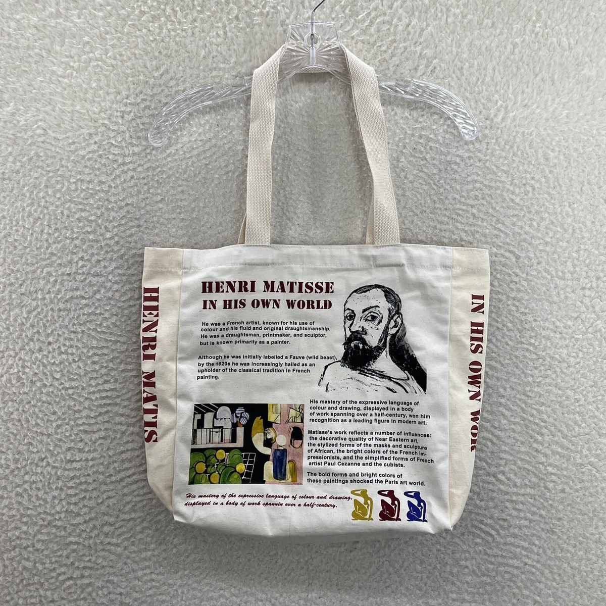Canvas Tote Bag Henri Matisse Art Print Grandma Cottagecore French